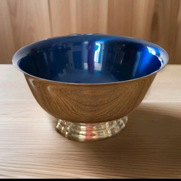 Wallace Silversmiths Blue and Silver Dinnerware Bowl - Picture 4 of 8